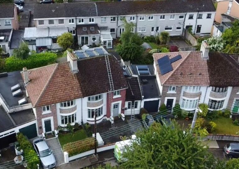 Before and after professional roof cleaning by Squeeky Clean in Dublin